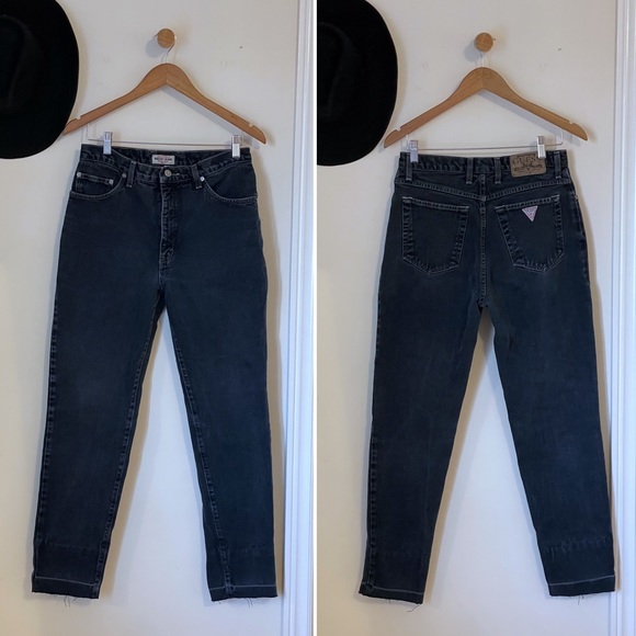 Vintage GUESS faded black/charcoal denim jeans, made in Canada π¨π¦ , size 32 - Picture 3 of 16